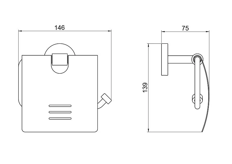 Бумагодержатель Акватек Бетта оружейная сталь AQ4609BGM (детальная фотография), современные, hi-tech