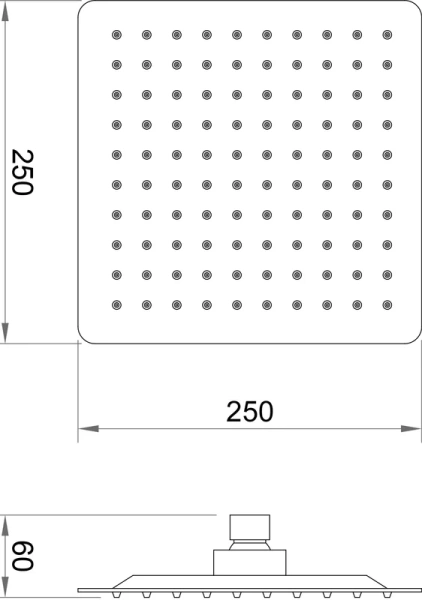 Верхний душ BERGES Ventas хром 074001 (детальная фотография), современные, hi-tech