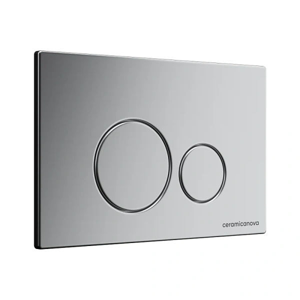 Клавиша смыва Ceramica Nova хром матовый CN001M (детальная фотография), слив эконом-стандарт с двумя клавишами