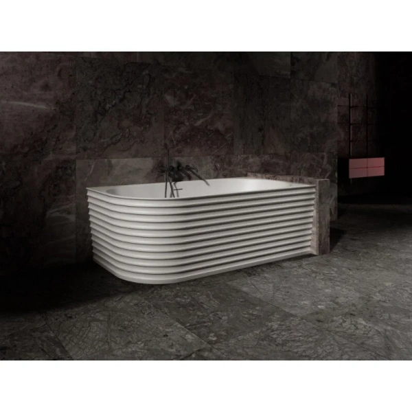 Ванна из искусственного камня Abber Stein 170x80 см левосторонняя AS9651 L (детальная фотография), асимметричные