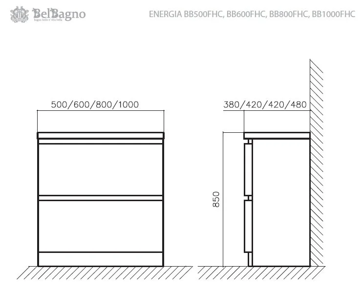 Тумба с раковиной BelBagno Energia Tortora Lucido BB800FHC (детальная фотография), в наличии, по запросу