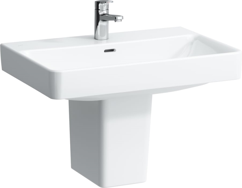 Раковина Laufen Pro S 70 см с отверстием для смесителя с отверстием перелива 8.1096.7.000.104.1 (детальная фотография), современные, hi-tech