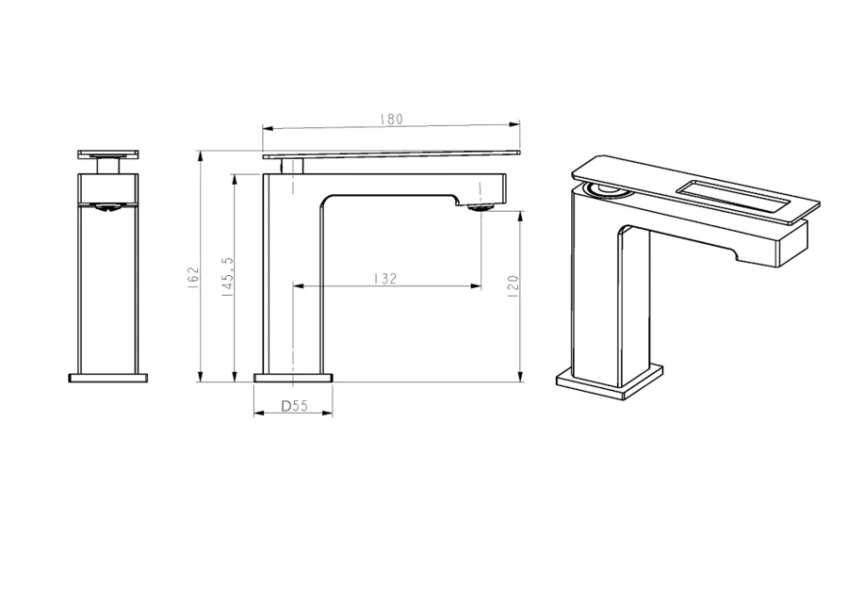 Смеситель для раковины Boheme Q белый/черный 141-CRB.2 (детальная фотография), для раковины