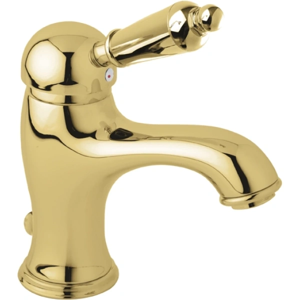 Смеситель для раковины Cezares Elite золото 24 карат, ручка металл ELITE-LSM1-03/24-M (детальная фотография)