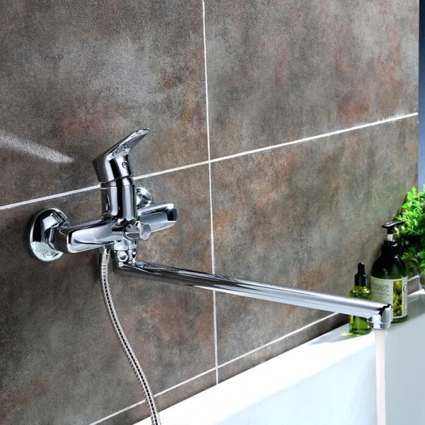 Смеситель для ванны IDDIS Zodiac с длинным изливом ZODSBL2i10WA (детальная фотография), современные, hi-tech