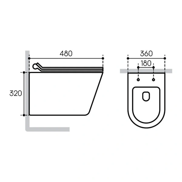 Унитаз с инсталляцией Aqueduto CONE клавиша черная матовая AQDS117T (детальная фотография) index_2