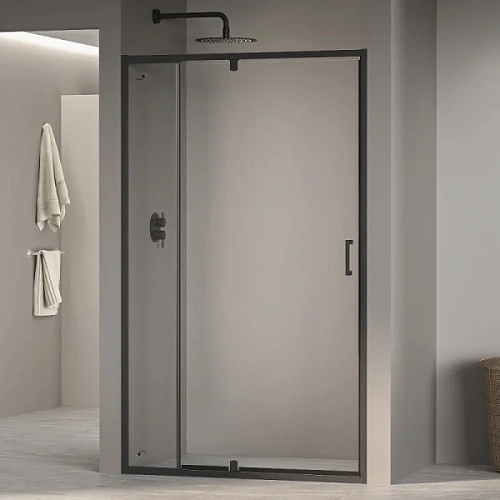 Душевая дверь в нишу RGW Passage PA-008 90 см профиль черный стекло прозрачное - фото 1