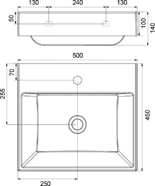 Раковина без перелива Ravak Natural 500 XJO01250000 (детальная фотография), 50 см