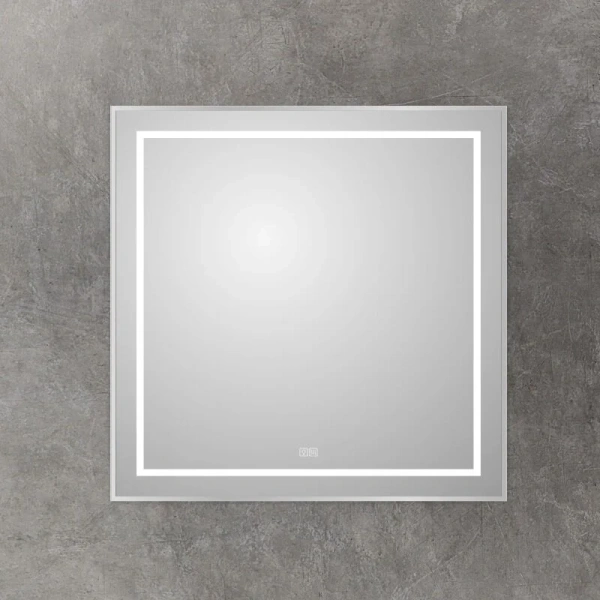 Зеркало с подсветкой BelBagno Kraft 80 см сатин SPC-KRAFT-800-800-LED-TCH-WARM (детальная фотография), в раме