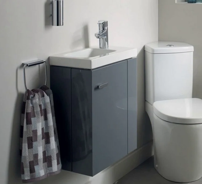 Тумба под раковину подвесная Ideal Standard Connect Space 45 см серая глянцевая, правая E0371KR (детальная фотография), 45 см