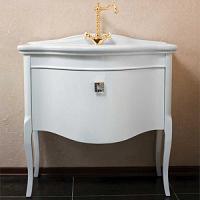 Тумба для раковины, цвет белый матовый, фурнитура золото, La Beaute Nicole