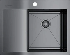 Мойка для кухни Omoikiri Akisame 65-GM-R 65 см вороненая сталь чаша справа