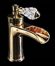 Смеситель для раковины Boheme Vogue Crystal золото