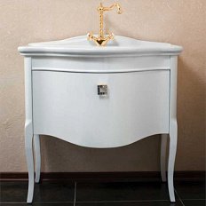 Тумба для раковины, цвет белый матовый, фурнитура золото, La Beaute Nicole