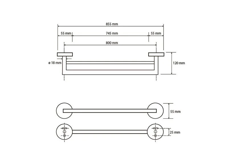 Полотенцедержатель Bemeta Omega двойной 104204272 (детальная фотография), современные, hi-tech