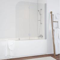 Душевая шторка на ванную профиль матовый хром стекло прозрачное Vegas-glass