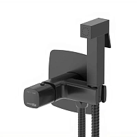 Гигиенический душ со смесителем WasserKRAFT Nuthe черный матовый