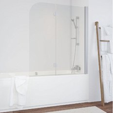 Душевая шторка на ванную профиль матовый хром стекло прозрачное Vegas-glass