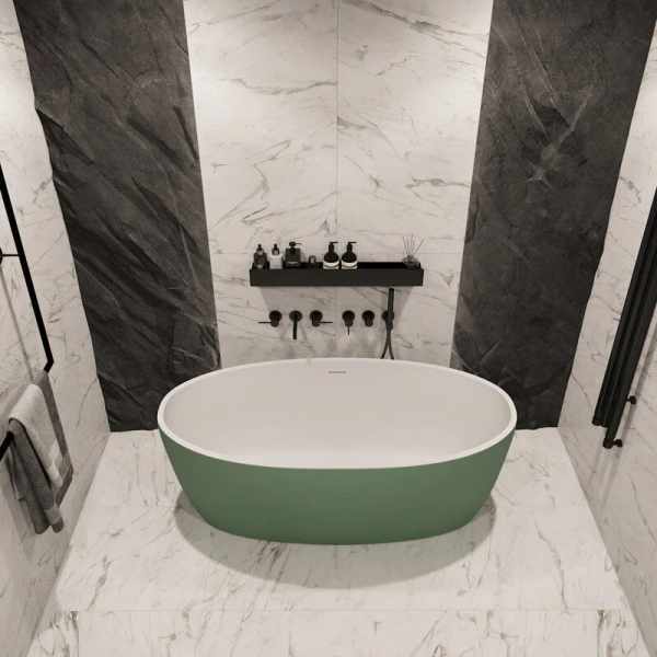Ванна акриловая Corpa Nera Bosso CN130105, 170 х 76 см, зеленый матовый (детальная фотография), другие
