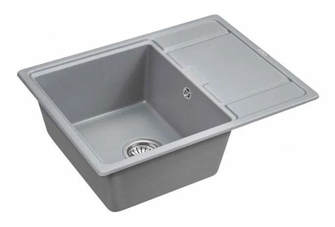 Мойка для кухни Paulmark Weimar 65 см серый металлик PM216550-GRM (детальная фотография), кварц