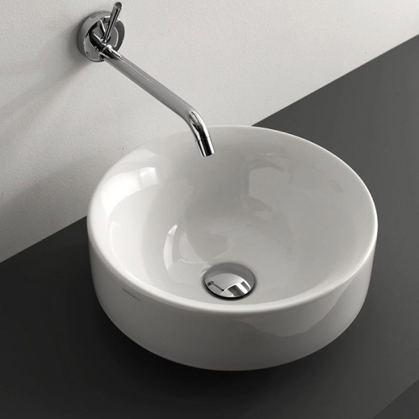 Раковина накладная белая Kerasan Cento 355701 (детальная фотография), современные, hi-tech