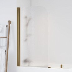 Душевая шторка на ванную профиль бронза стекло шиншилла Vegas-glass