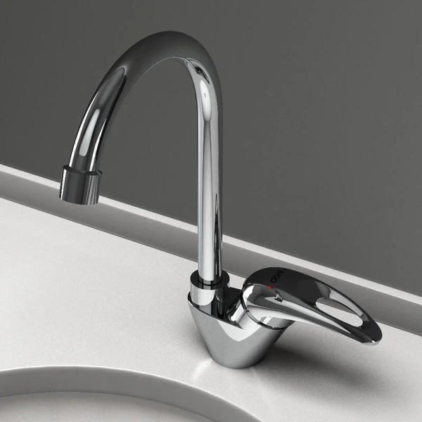 Смеситель для кухни Dorff Comfort из полимера, хром D8000000 (детальная фотография), современные, hi-tech