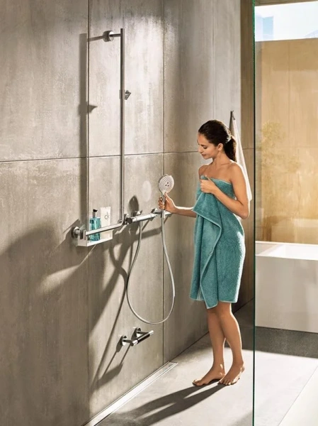 Душевой гарнитур Hansgrohe Raindance Select S 2632 со съемной полочкой (детальная фотография), хром, белые index_1
