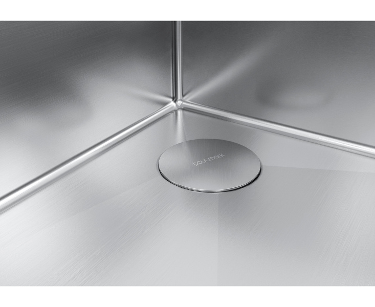 Мойка для кухни Paulmark Next-Skew 54 см нержавеющая сталь PM885444-BS (детальная фотография), из нержавеющей стали, стальные, металлические