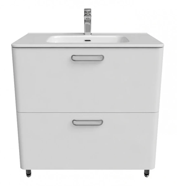 Тумба с раковиной напольная IDDIS Brick 80 см белая BRI80WFi95K (детальная фотография), напольная, пристенная