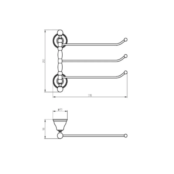 Полотенцедержатель Migliore Provance бронза 17635 (детальная фотография), классические, ретро, декорированные