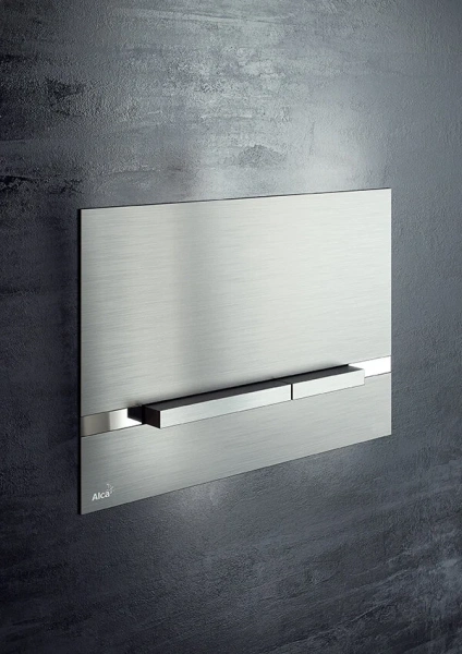 Клавиша смыва Alcaplast алюминий матовый STRIPE (детальная фотография), нет в наличии