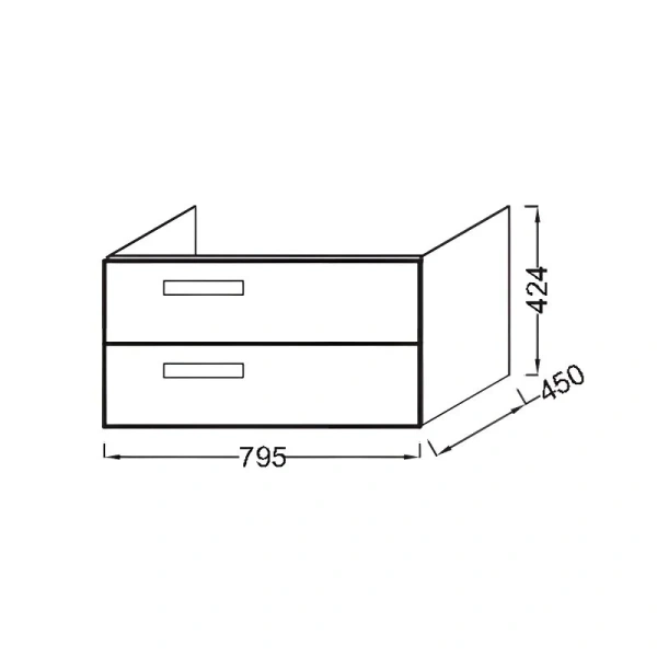 Тумба для раковины Jacob Delafon Rythmik EB1303 80 см (детальная фотография), по запросу, нет в наличии