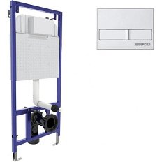 Инсталляция для унитаза BERGES Novum с кнопкой матовый хром