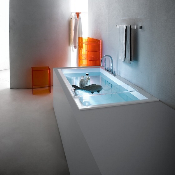 Ванна из материала Sentec Laufen Kartell 170х86 см с подсветкой перелива 2.2433.1.000.616.1 (детальная фотография), искусственный камень