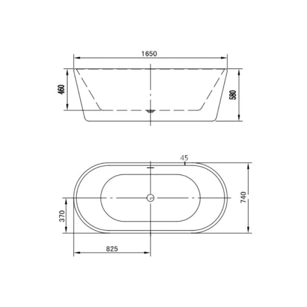 Ванна акриловая Art&Max 165 x 72 см, слив-перелив и сифон в комплекте, белый, AM-200-1650-720 (детальная фотография), акриловые