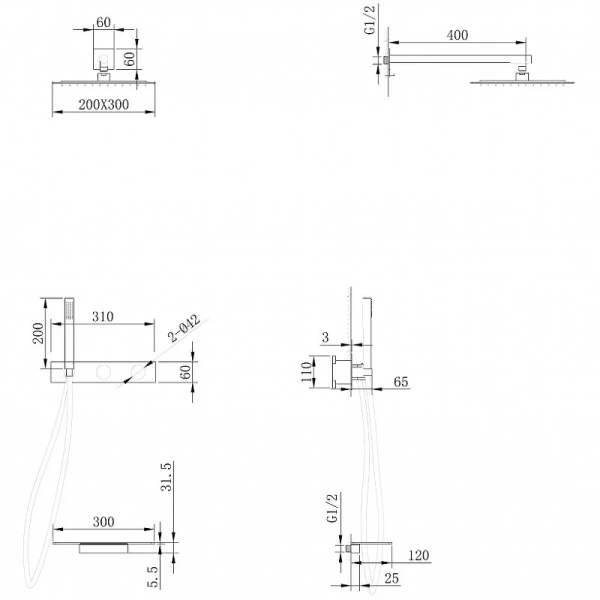 Душевой комплект Abber Rund хром AF8750 (детальная фотография), душевые комплекты, наборы