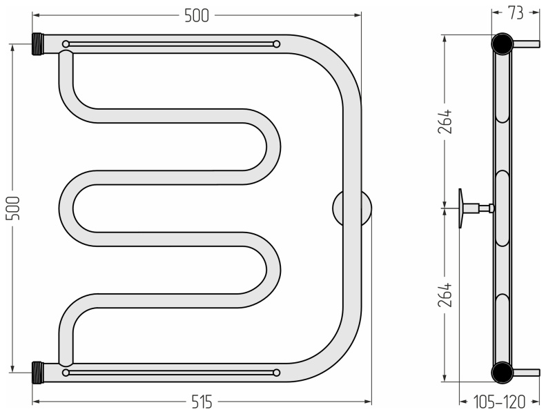 Схема (детальная фотография), для систем горячего водоснабжения, для систем отопления, с нижним подключением