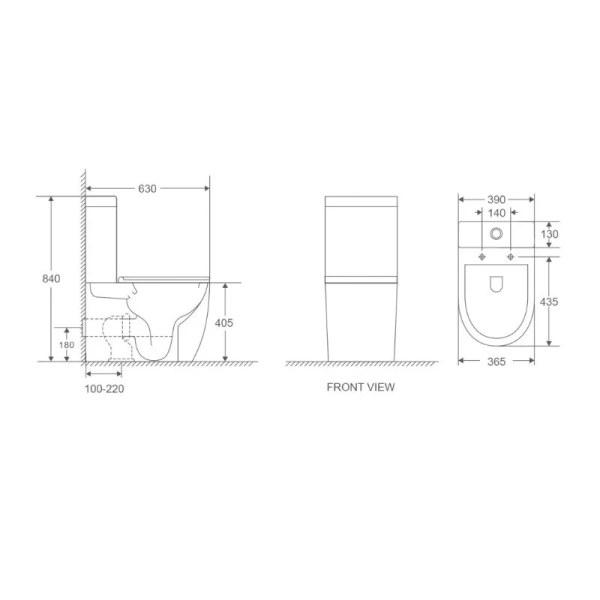 Унитаз компакт D&K Matrix безободковый  DT1397516 (детальная фотография), напольные