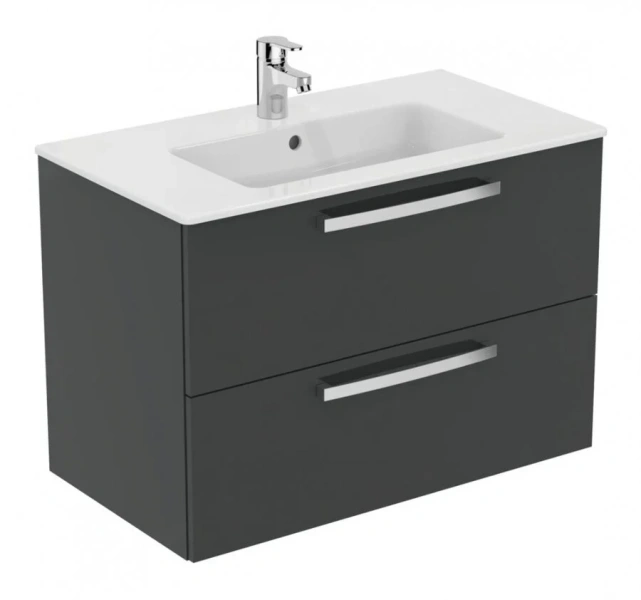 Тумба под раковину подвесная Ideal Standard Tempo 80 см серая глянцевая E0573TI (детальная фотография)