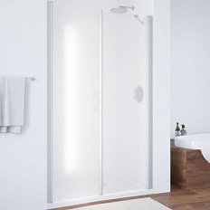 Душевая дверь профиль матовый хром стекло сатин Vegas-glass