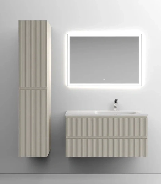 Тумба под раковину подвесная Sancos Snob T 100 см правая, beige soft SNT100RCE (детальная фотография), подвесная, пристенная