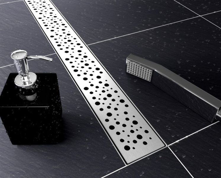 Решетка Tece TECEdrainline drops 150 см сатин 601531 (детальная фотография), для монтажа в пол