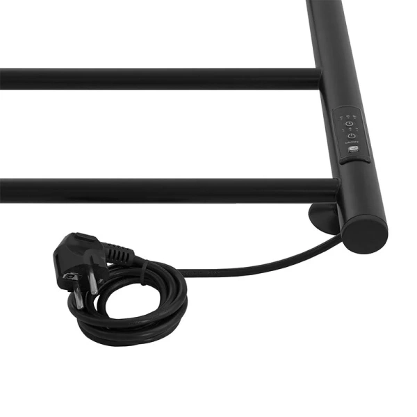 Полотенцесушитель электрический Energy Round 40x60 см черный матовый EETR0ROUND604R905M (детальная фотография), недорогие, без полки, неповоротные