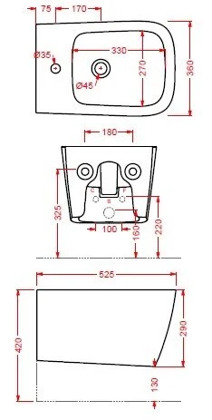 Биде подвесное Artceram A16 белое матовое ASB001 05 00 (детальная фотография), современные, hi-tech
