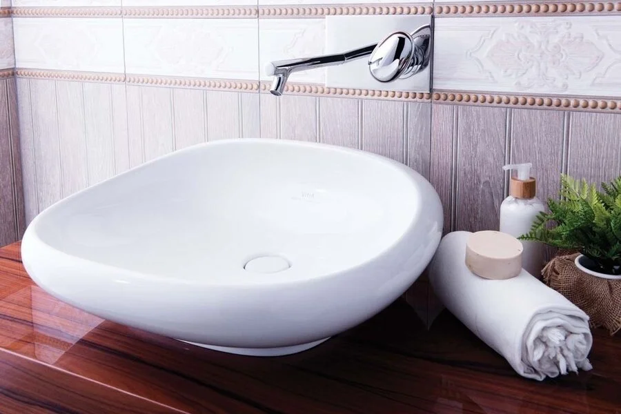 Раковина VitrA Istanbul 53 см белая 4520B403-0016 (детальная фотография), накладные (на столешницу)