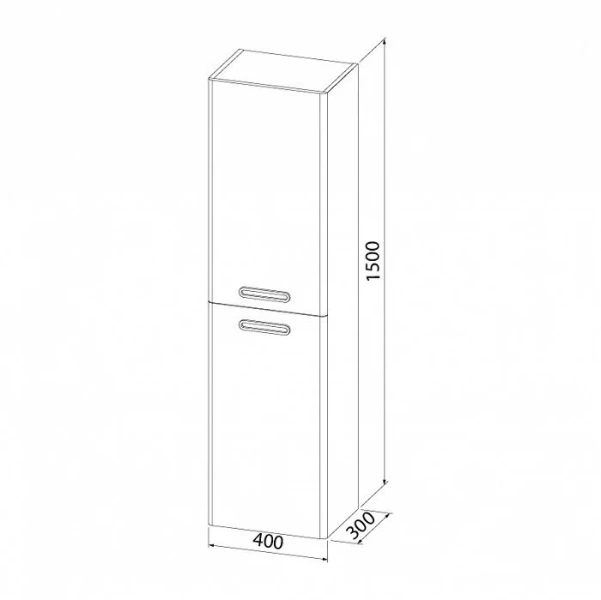 Шкаф-пенал подвесной IDDIS Brick 40 см с двумя дверками BRI40W0i97 (детальная фотография), современные, hi-tech