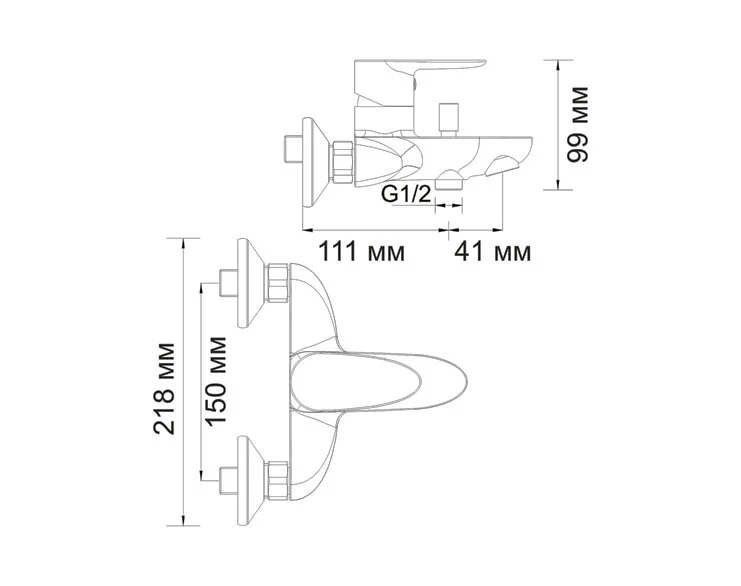 Смеситель для ванны WasserKRAFT Leine с коротким изливом 3501 (детальная фотография), для ванны