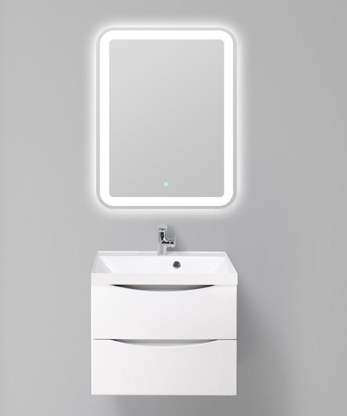 Тумба под раковину подвесная BelBagno Marino 70 см с двумя выкатными ящиками, bianco lucido MARINO-700-2C-SO-BL-P (детальная фотография), в наличии