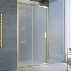 Душевая дверь профиль золотой стекло сатин Vegas-glass